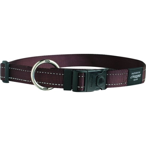 Rogz Utility Halsband Bruin - Hondenhalsband - 43-70x2.5 cm