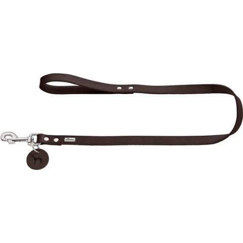 Hunter Looplijn Leder Donkerbruin - Hondenriem - 100x2.0 cm