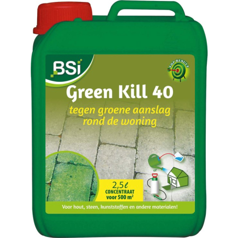 BSI - Green Kill 40 - Tegen Groene aanslag en korstmossen in en rond de tuin - 2,5 l voor 500 m²