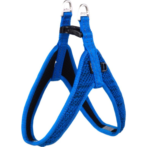 ROGZ Fast-Fit Instaptuig / Hondentuigje (SJQ52-B) - Katoen - Mesh Binnenvoering - Blauw - Reflecterend - M - Maximale Borstomtrek 52 cm (GELIEVE ALVORENS BESTELLEN OPMETEN)