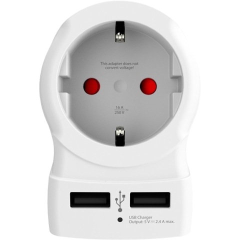 SKROSS - Reisadapter - Europa naar Amerika (USA) + 2xUSB 2400 mA
