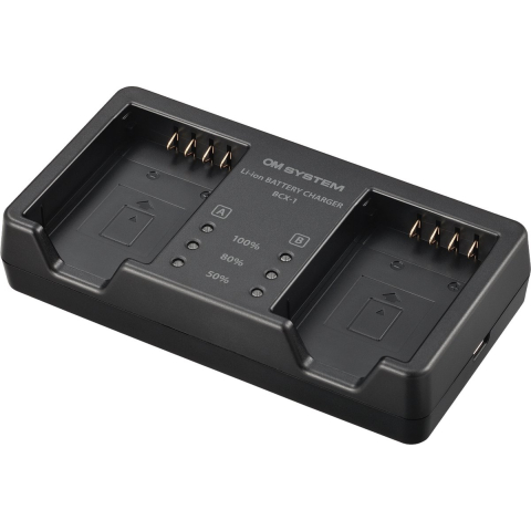 OM SYSTEM BCX-1 Lader voor 2x BLX-1 batterijen
