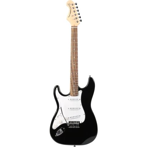 Fazley FST118BKLH linkshandige elektrische gitaar zwart