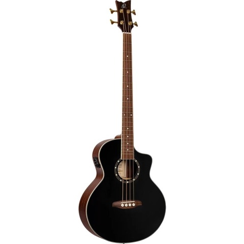 Ortega D8CE-4 Deep Series 8 Medium Scale Bass Black elektrisch-akoestische bas
