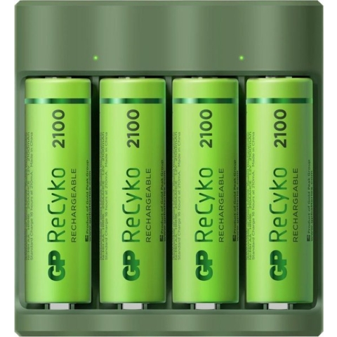 GP ReCyko Batterijlader - (USB) B421 4-slot incl. 4 x AA 2100 mAh - Oplaadbare batterijen - Batterij oplader