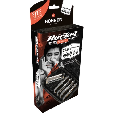 Hohner Rocket C/G/A/D/Bb diatonische mondharmonica - set van 5