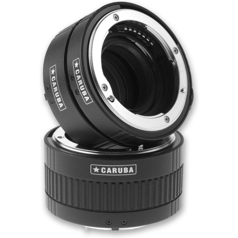 Caruba F-mount Tussenring set Nikon Chroom (type II)