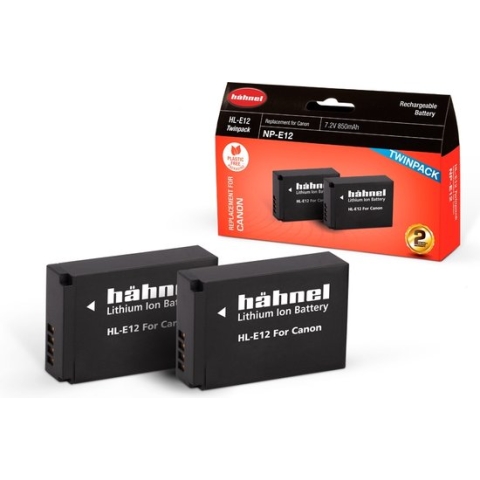 Hahnel Accu HL-E12 2 pak voor Canon M50, M50 II, M100, M200, SX70)
