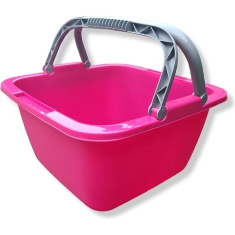 HL- Vierkant - Afwasteil - Afwasbak - met Hengsel - 18.5L - Roze - 39x39x22cm