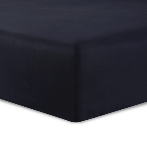 VISION Hoeslaken - 160x200 cm - Zwart - 100% katoen