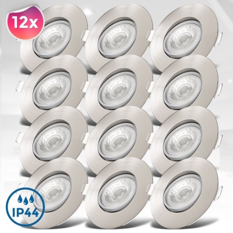 B.K.Licht - LED Inbouwspots - 12 stuks - dimbaar - kantelbaar - Ø9cm - 3.000K