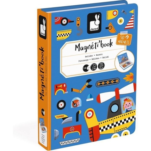 Janod Magnetibook Racers Voertuigen - Magneetboek