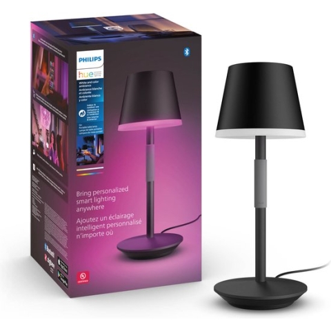 Philips Hue Go draagbare tafellamp - wit en gekleurd licht - zwart