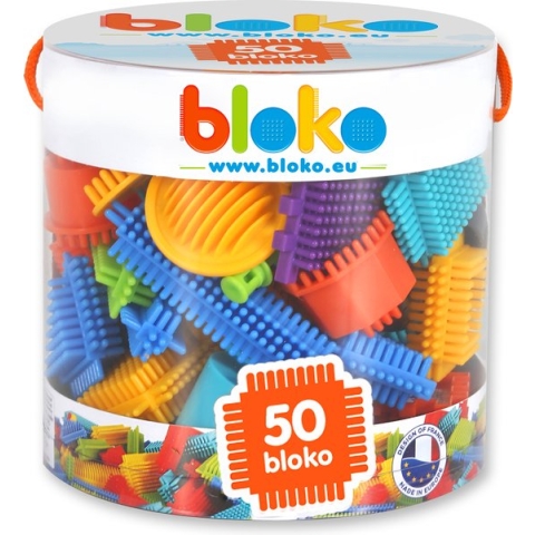 Bloko - tube met 50 bouwstukken - Classic - Bouwset - Nopper