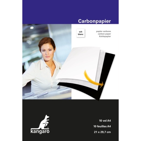 Kangaro carbonpapier - A4 - 10 vel - wit - K-7900001