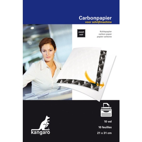 Kangaro carbonpapier - A4+ - 10 vel - zwart - K-7800966