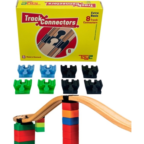 8 Basis - Brio Duplo Adapters - Treinbaanonderdelen - Houten Treinbaan