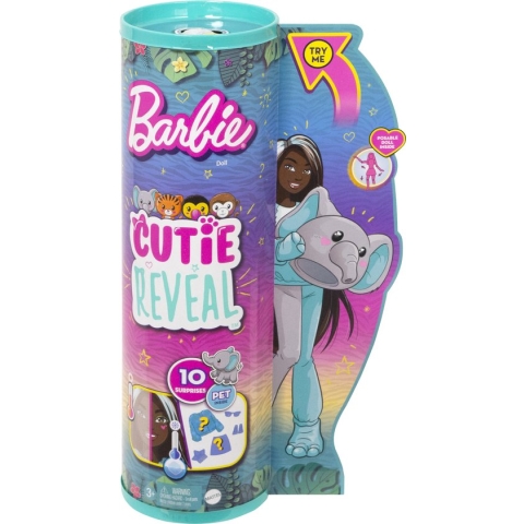 Barbie Cutie Reveal Jungle - Barbiepop - Olifant met verrassingsaccessoires