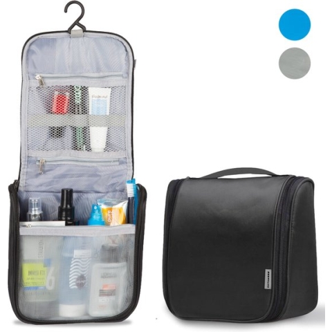TRVLMORE Toilettas - Hangend met Haak - Unisex - Zwart
