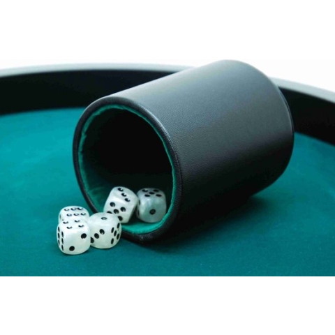 Hot games Dobbelbeker pro zwart kunstleer 10 x 8 cm