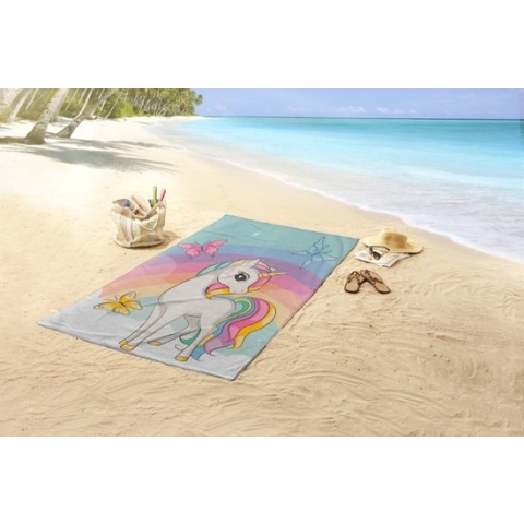 Strandlaken 75x150 poly velours kids nr.30750 multi