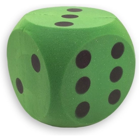 Foam Dobbelsteen - groen - 16 x 16 cm - Dobbelspel