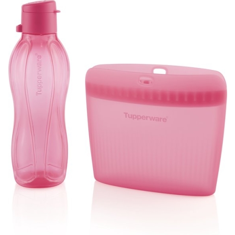 Tupperware Silicon bag + Ecofles 500ml sportdop — Think Pink 2023