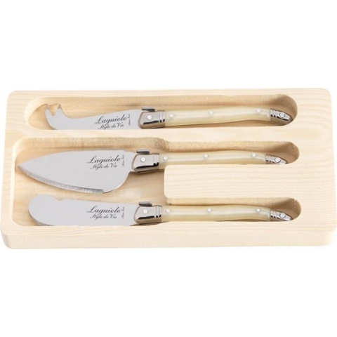 Laguiole Style de Vie Kaasmessenset Premium Line - 3-delig - Parelmoer