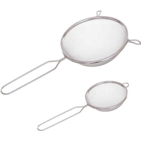 Set van 2x stuks keukenzeefjes 23 en 28 cm van RVS - Zeefjes - Zeven
