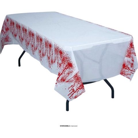 Fiestas Guirca - Tafelkleed Bloody (137 x 277 cm) - Halloween - Halloween Decoratie - Halloween Versiering
