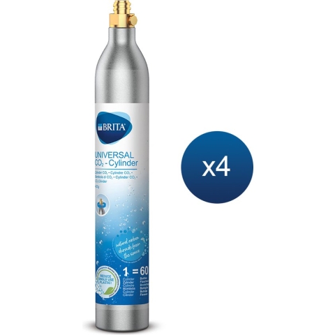 BRITA - SodaOne - Soda - co2 cilinder voor bruiswatertoestel - 4-pack – Universeel