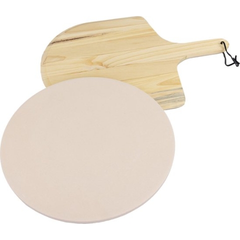 MaxxHome Pizzasteen - BBQ steen - Maximum te verhitten tot 600 graden - ⌀33 - Incl. Houten Schep