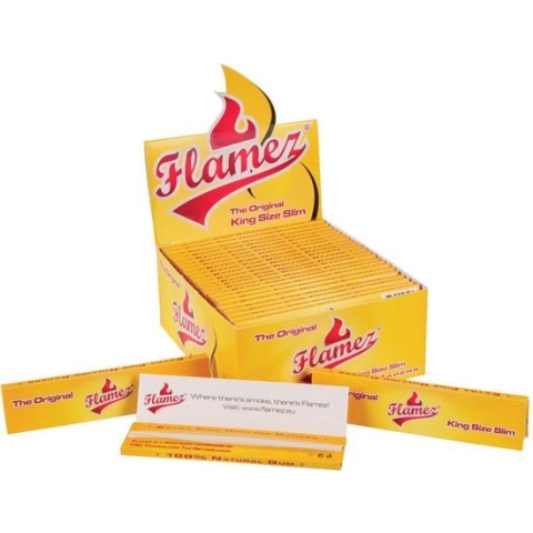 Flamez - Flamez Yellow Kingsize Slim - Lange Vloei - Doos 50 Stuks