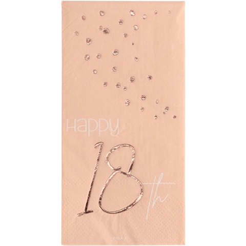 Folat - Servetten 18 jaar Elegant Lush Blush (10 stuks)