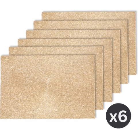 Placemat CAPELINNI rechthoekig, SET/6, 45x30cm, goud