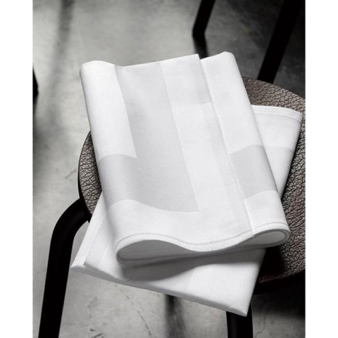 De Witte Lietaer Luna-a Servet 51 x 51 cm, per 4 - damast/wit