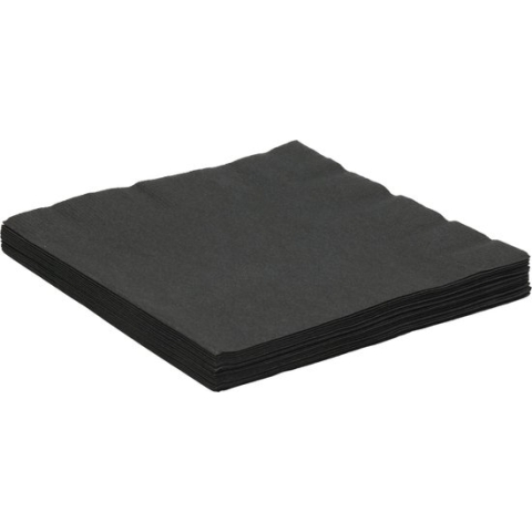 Wegwerp Servetten - 33x33 cm - Zwart - 20 stuks