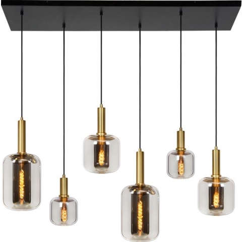 Lucide JOANET - Hanglamp - 6xE27 - Fumé