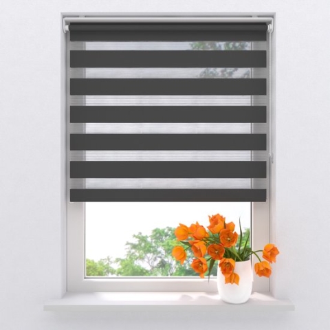 Duo rolgordijn Pure Mini - Lichtdoorlatend - Grey - 100 x 150 cm