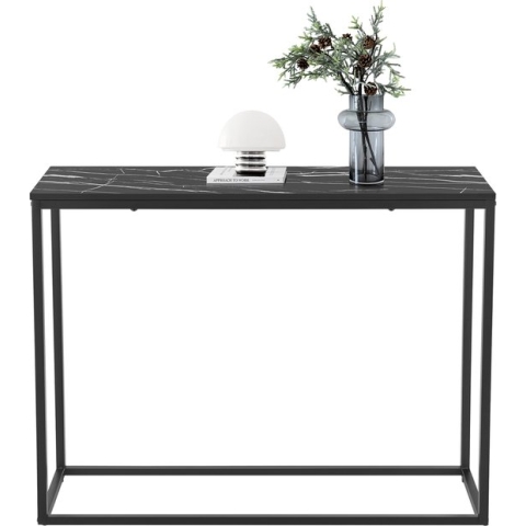 Console tafel Kittilä 80x100x30 cm zwart mat en marmer