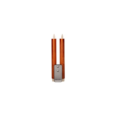 LED dinerkaarsen - koper - 2x stuks - 23 cm - met afstandsbediening