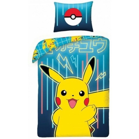 Pokémon Dekbedovertrek, Pikachu - Eenpersoons - 140 x 200 cm - Katoen
