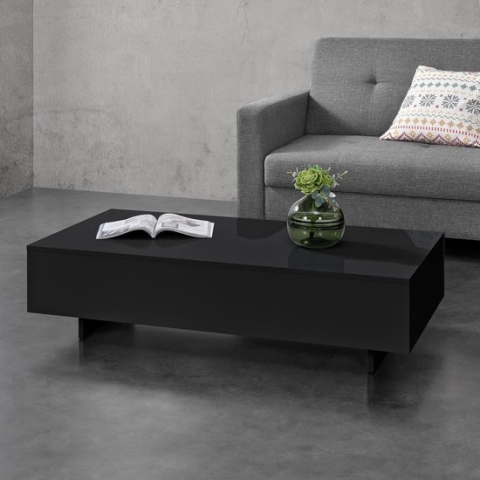 Salontafel Braunschweig 115x55x31 cm zwart hoogglans