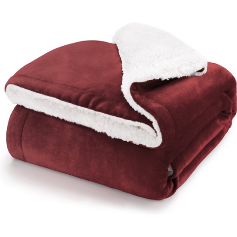 Blumtal Fleece Deken - Sherpa - 150x200 - Donker Rood