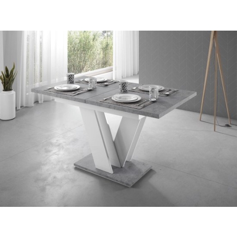 Meubella - Eetkamertafel Moris - Wit - Betonlook