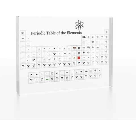 TIN-IN Periodiek Systeem Der Elementen - Scheikunde / Chemie - Echte Elementen - 11,4x15cm