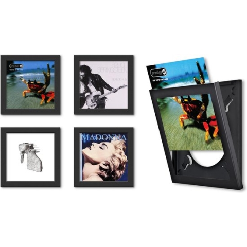 LP / Vinyl Wissellijst Frame - Fotolijst - 32x32 cm - Zwart - 4-pack - Kunststof