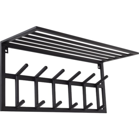 LOFT42 Kapstok Jaimy - Zwart – Metaal – 6 dubbele haken