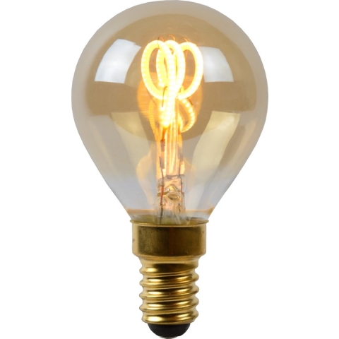 Lucide P45 Filament lamp - Ø 4,5 cm - LED Dimb. - E14 - 1x3W 2200K - Amber