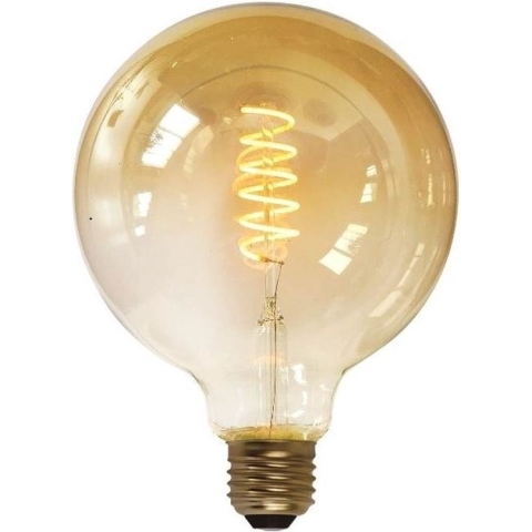 E27 7Watt Led Gold 125mm incl. Stappen Dimmer